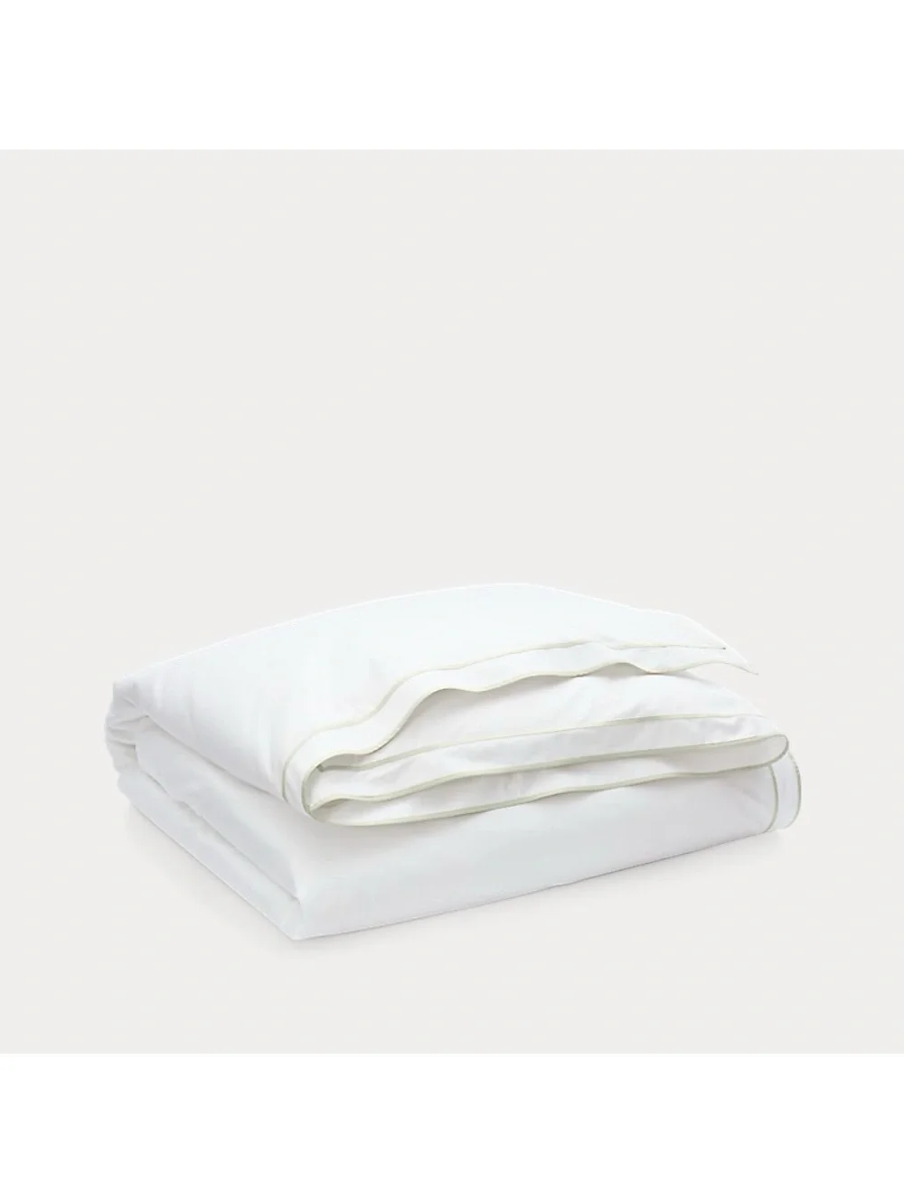 Lauren Ralph Lauren Spencer Sateen Border Queen Duvet Cover Soft Grey New w/Tag